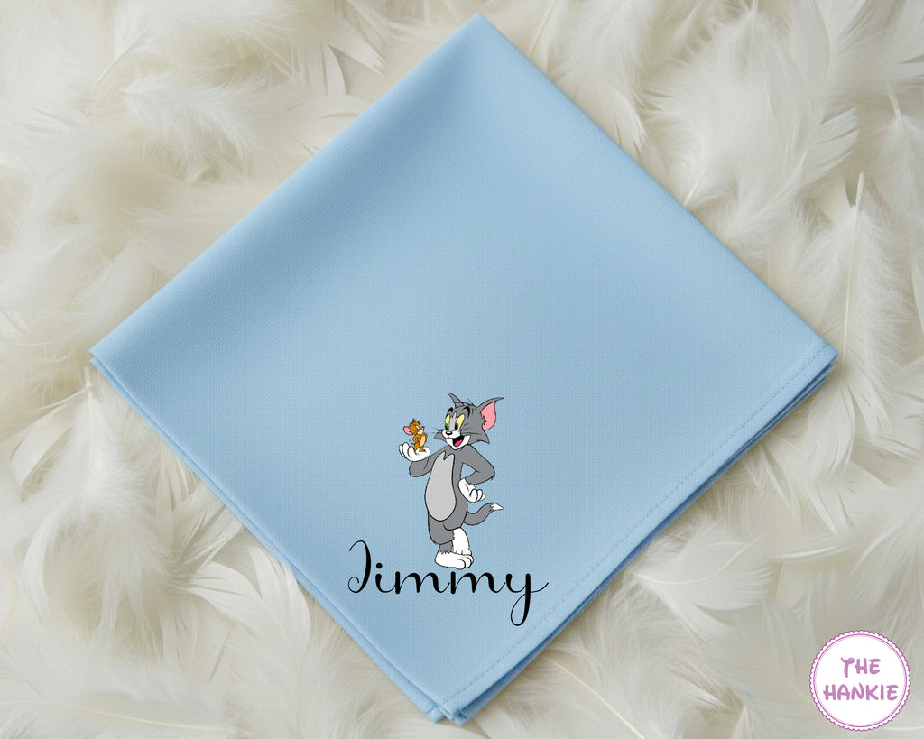 Cute Tom & Jerry Character Handkerchief with Name