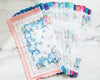 Women’s Elegant Floral Cotton Hankies with Pastel Borders & Floral Prints