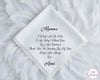 Personalized Your Text Wedding Lace Handkerchief for Mumma
