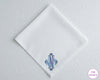 Personalized Initials White Cotton Handkerchief for Men