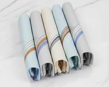 Bulk Men’s Premium 100% Cotton Handkerchiefs – Soft Light Colors