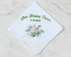 Custom Embroidered Wedding Handkerchief – Mother of Groom Lace Keepsake