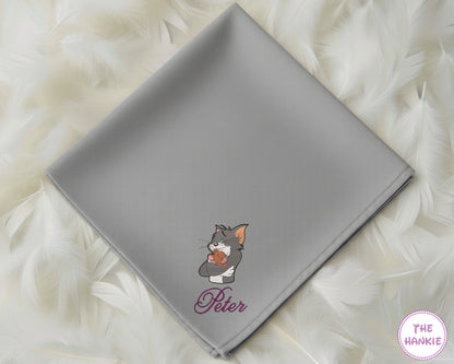 Custom Name Cartoon Cotton Handkerchief – Jerry & Tom Design