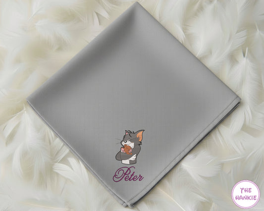 Custom Name Cartoon Cotton Handkerchief – Jerry & Tom Design