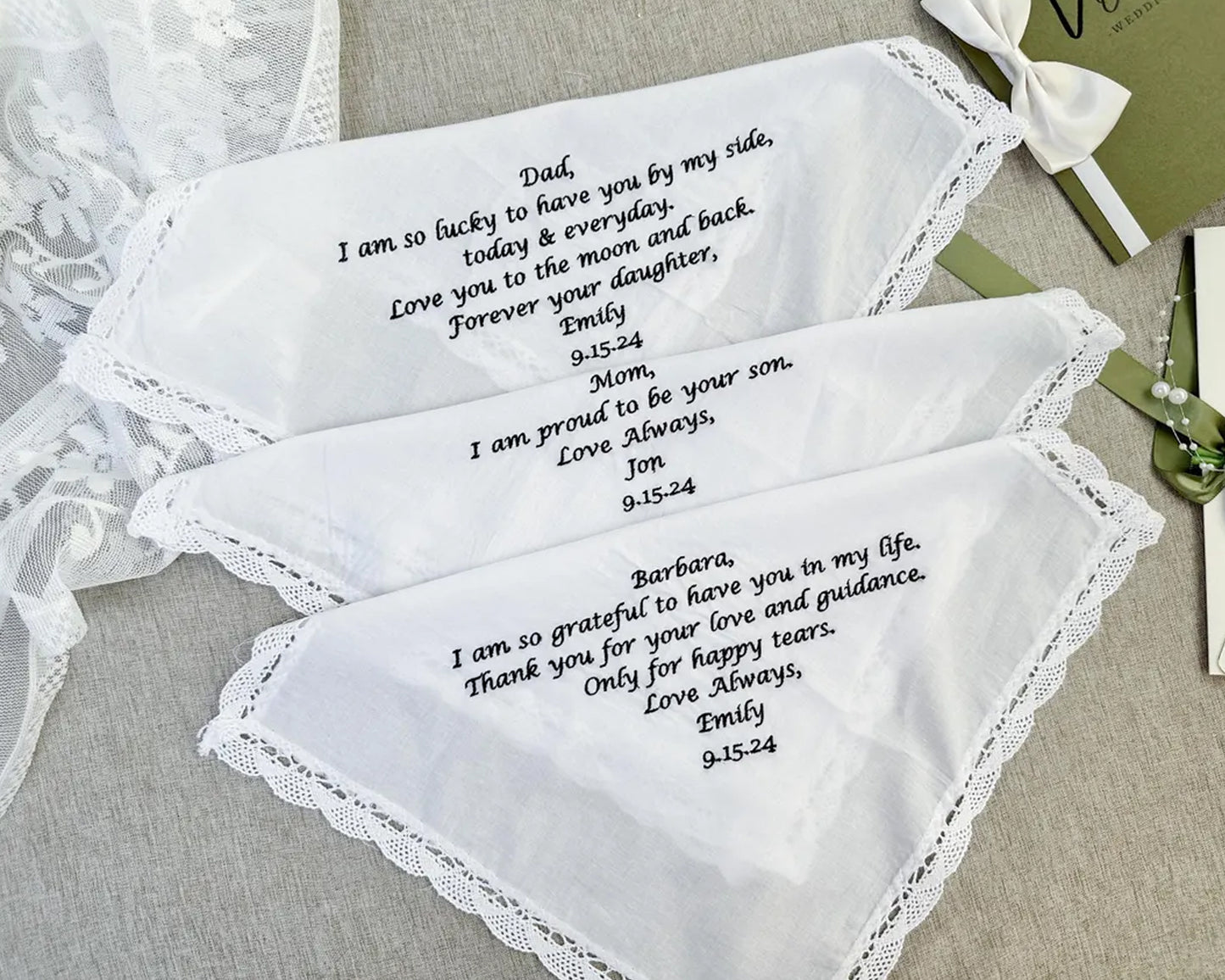 Embroidered Lace Handkerchief