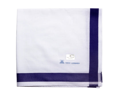 Men’s White Handkerchief Set – Mixed Colour Border Collection Pack of 12