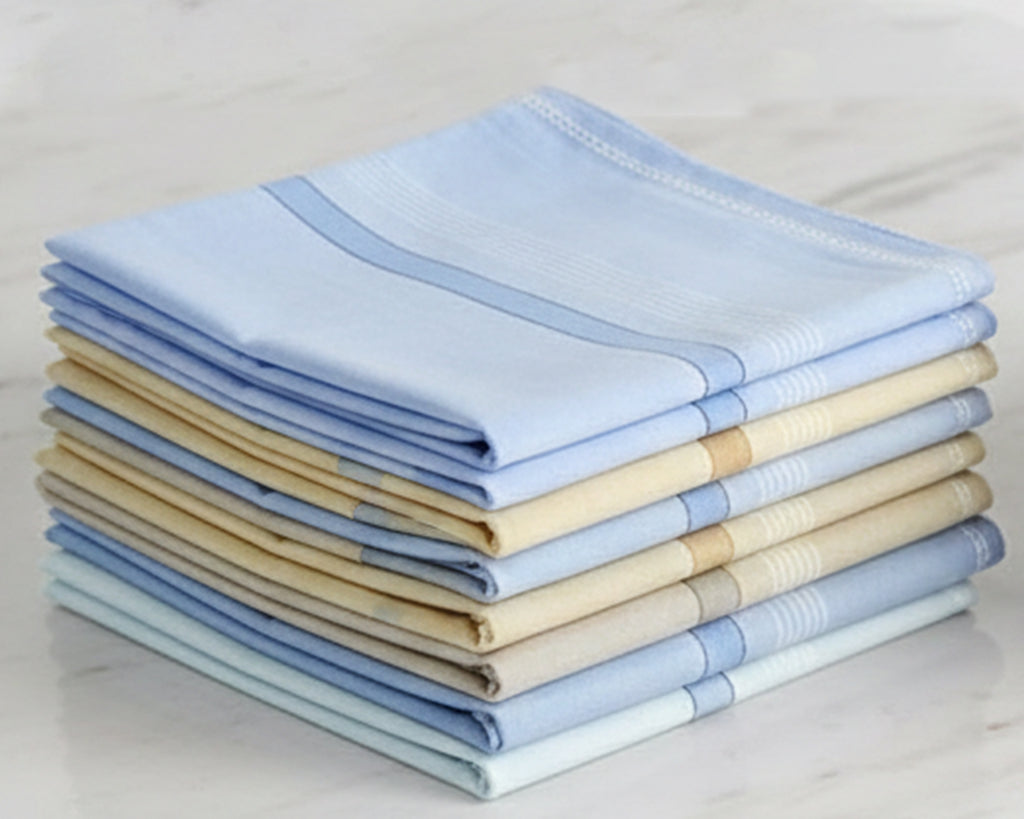 Men’s Lightweight Cotton Bulk Handkerchiefs – Pastel Assorted Pack