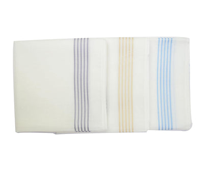 Elegant Gentlemen’s 100% Cotton Assorted Handkerchief - Pack of 3