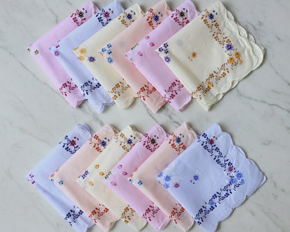 Timeless Women’s Floral Women’s Cotton Bulk Hankies in Soft Pastel Shades