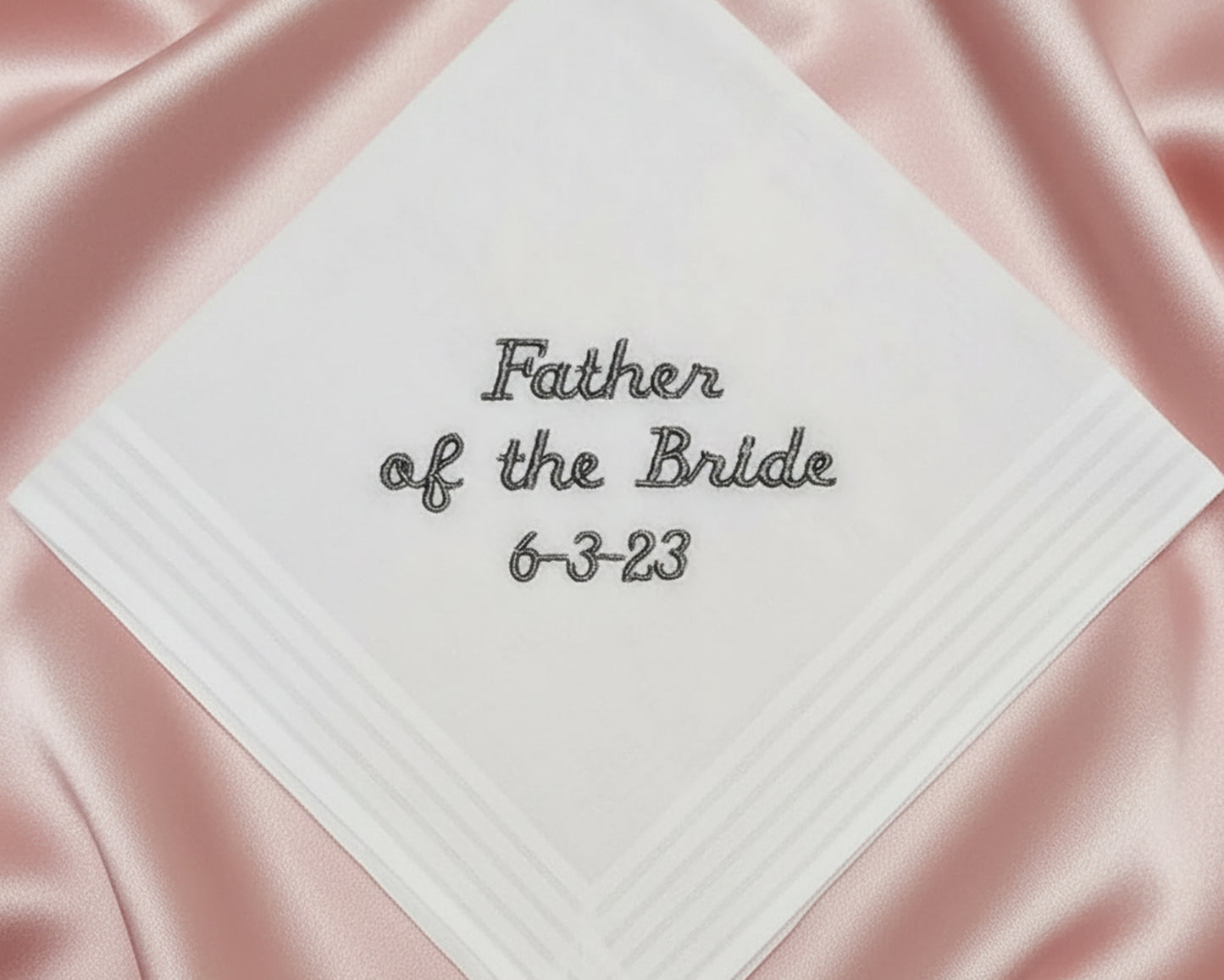 Embroidered Father of the Bride Handkerchief – Custom Wedding Gift