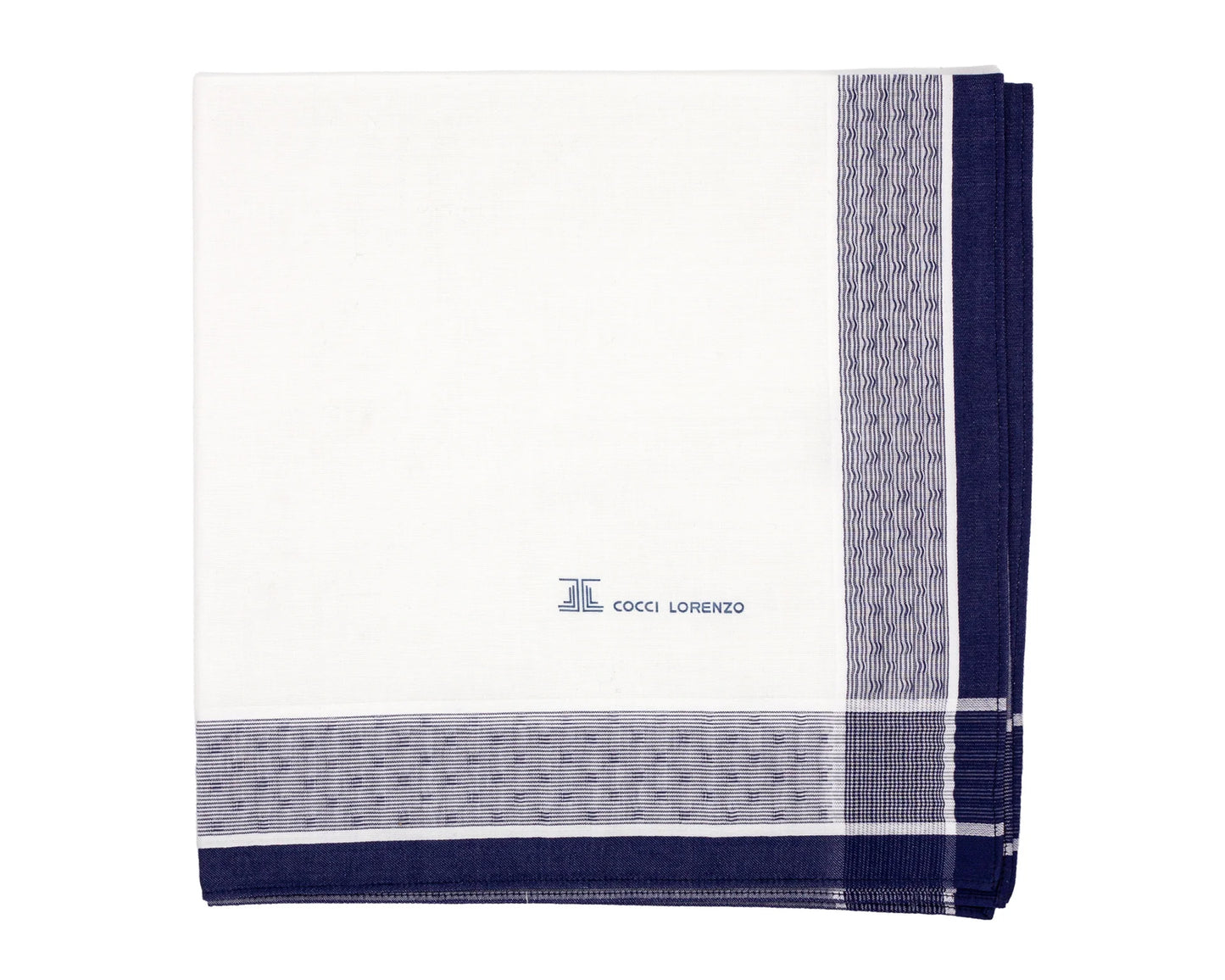 Gentleman’s Luxe Hanky Set – White Base, Blue Brown & Maroon Edges