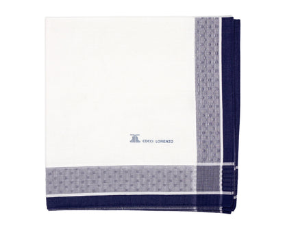 Classic Blend Handkerchief Set – White with Distinct Borders Pack of 12