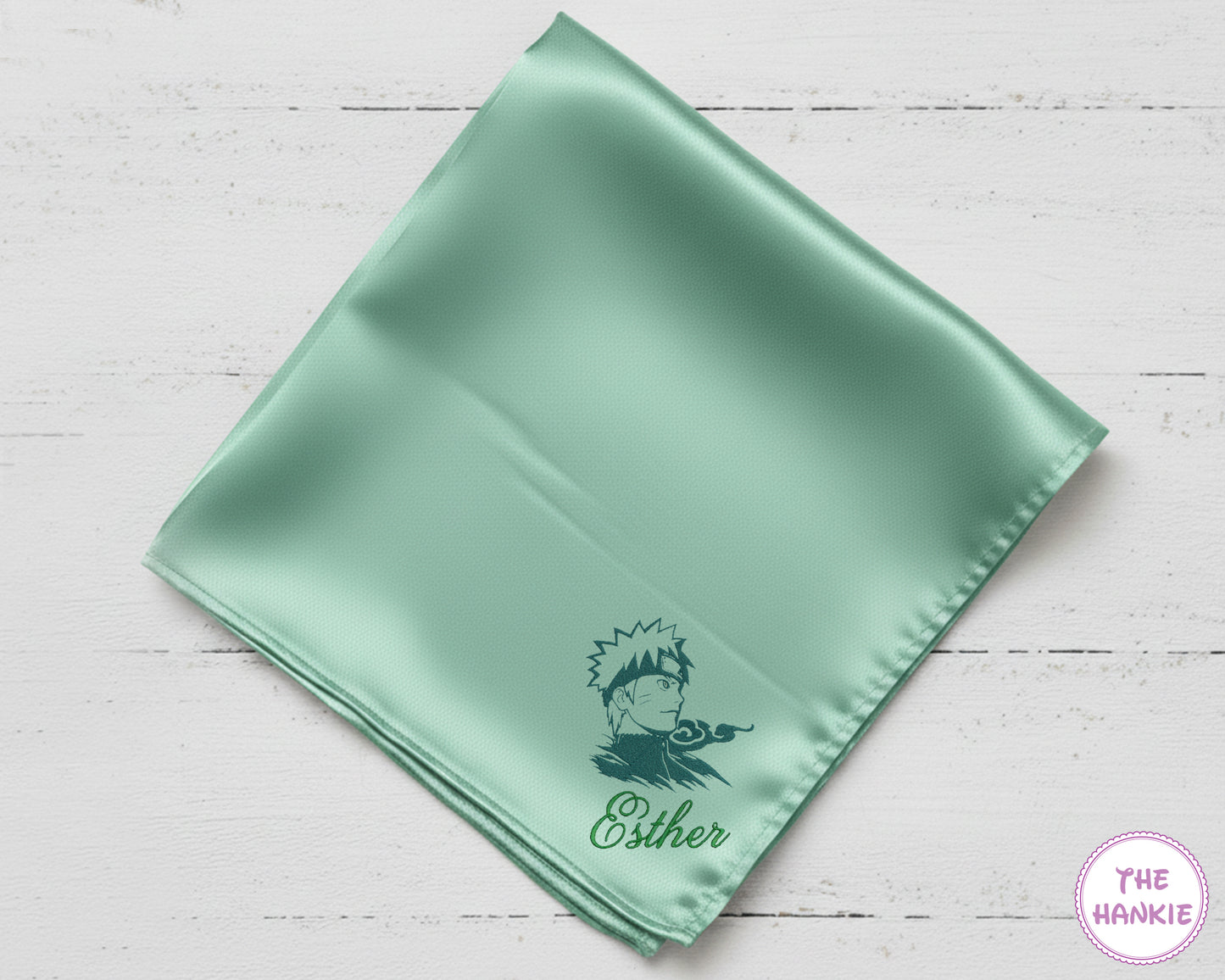 Custom Naruto Satin Embroidery Handkerchief for Kids