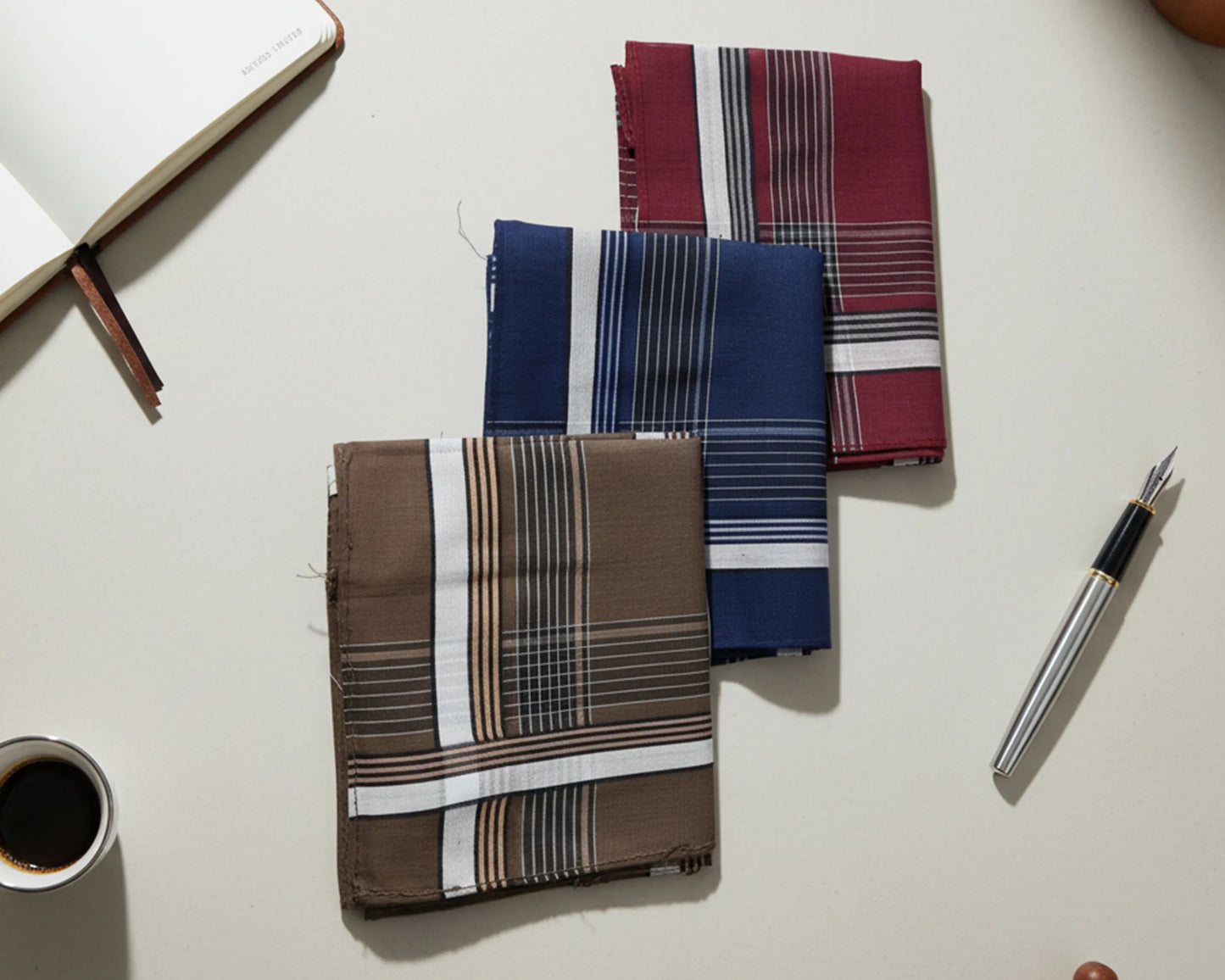 Classic Plaid Cotton Hankies for Men – Plaid Handkerchief Set (3 Pack)