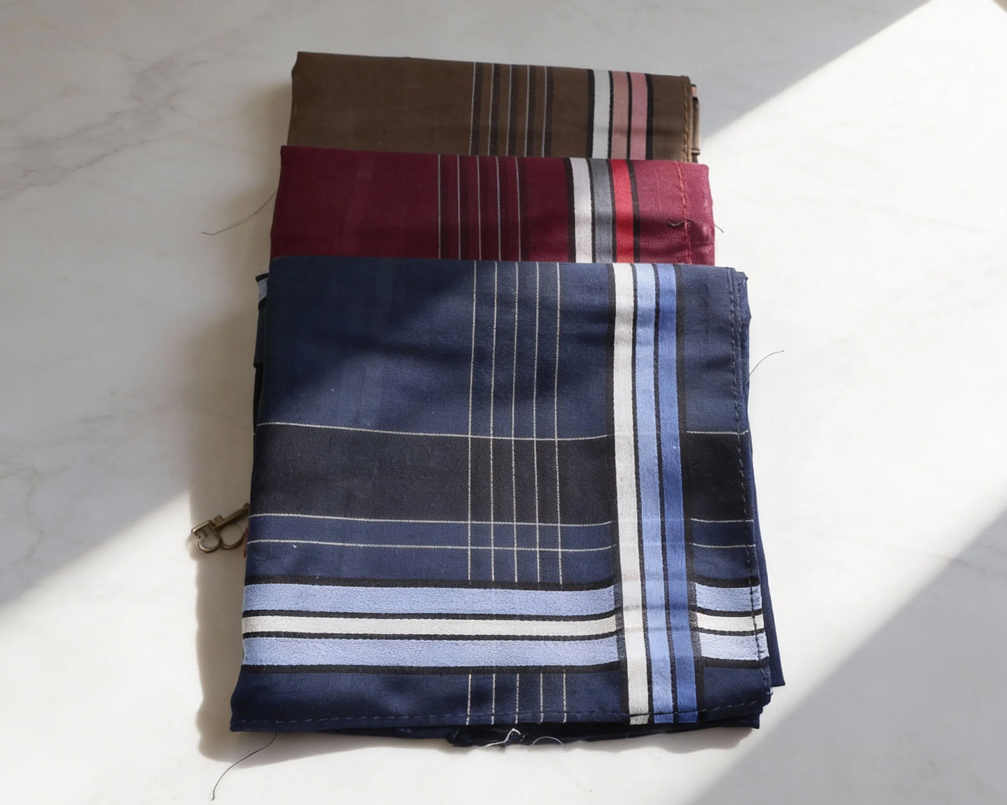 Men’s Cotton Handkerchiefs Set of 3 – Classic Plaid Pocket Hankies for Everyday Use
