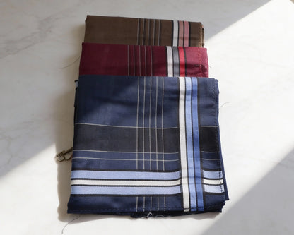 Men’s Cotton Handkerchiefs Set of 3 – Classic Plaid Pocket Hankies for Everyday Use