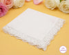 Classic White Cotton Handkerchief for Women with Lace Edge