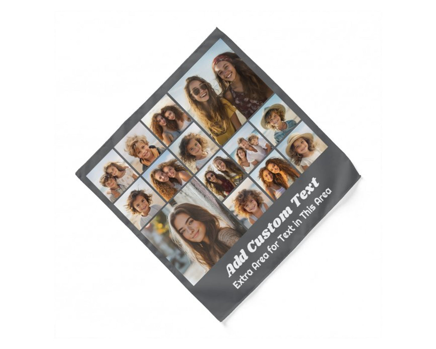 Custom Text Collage Photo Handkerchief