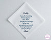 Custom Cotton Embroidery Memorial Handkerchief for Dad