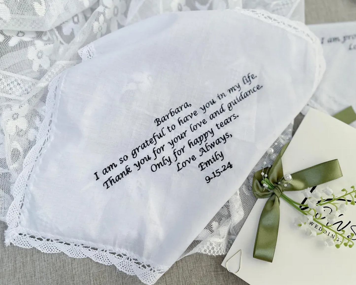 Embroidered Lace Handkerchief