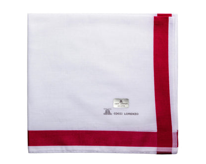 Men’s White Handkerchief Set – Mixed Colour Border Collection Pack of 12