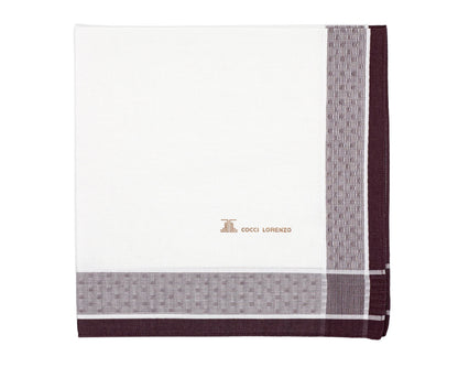 Classic Blend Handkerchief Set – White with Distinct Borders Pack of 12