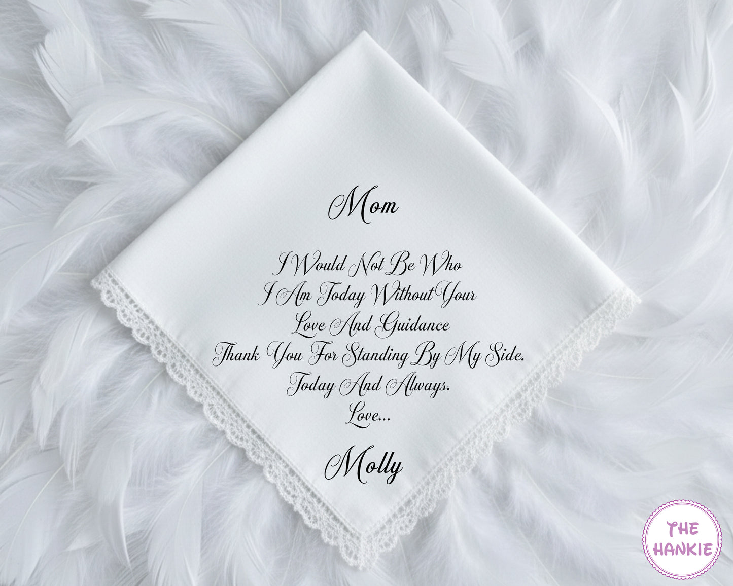 Personalized Your Text Wedding Lace Handkerchief for Mumma