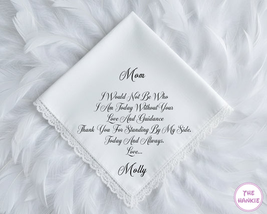 Personalized Your Text Wedding Lace Handkerchief for Mumma