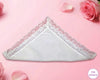 Bridal White Floral Lace Trim Handkerchief – Elegant Wedding Lace Hanky