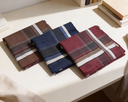 Classic Plaid Cotton Hankies for Men – Plaid Handkerchief Set (3 Pack)