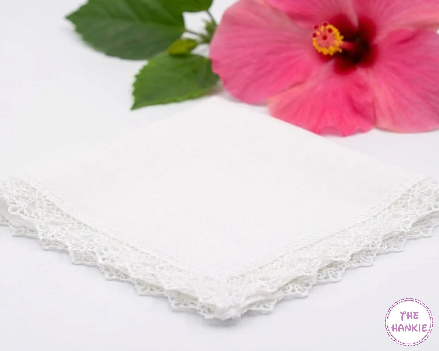 Premium Cotton Handkerchief for Women with Delicate Lace Border