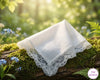 Premium Cotton Lace Border Handkerchief for Women – Soft & Elegant