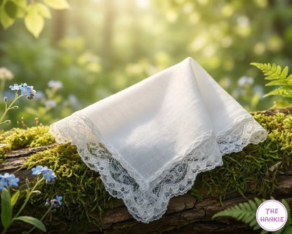 Premium Cotton Lace Border Handkerchief for Women – Soft & Elegant