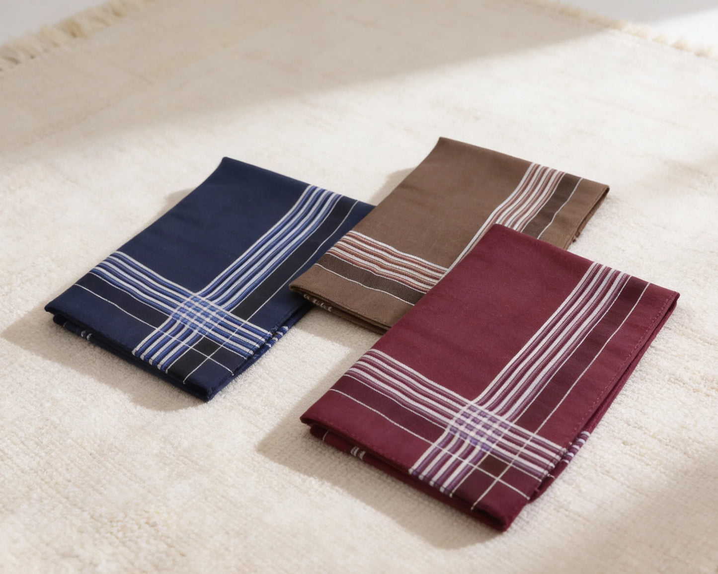 Soft Plaid Cotton Hankies for Men – Pocket Handkerchief 3 Pack