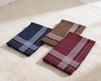 Soft Plaid Cotton Hankies for Men – Pocket Handkerchief 3 Pack