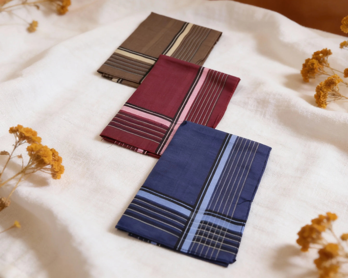 Cotton Plaid Handkerchiefs for Men – Plaid Hankies Set of 3