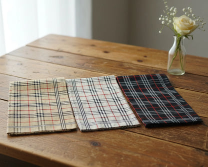 Men’s Classic Plaid Cotton Handkerchiefs – Pocket Hankies Set of 3
