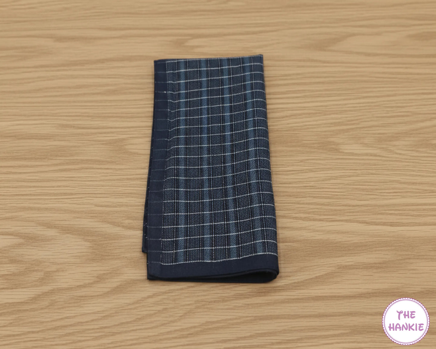 Men’s Cotton Grid Check Handkerchief – Classic Pocket Hankie
