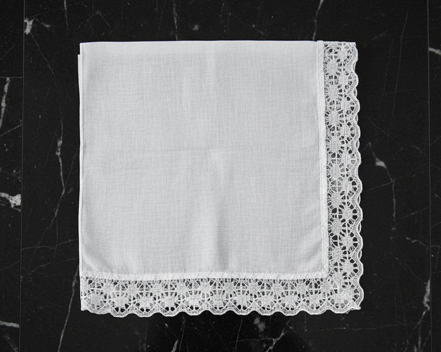 Personalized Bridal Wedding Handkerchief –  Floral Lace Keepsake for Happy Tears