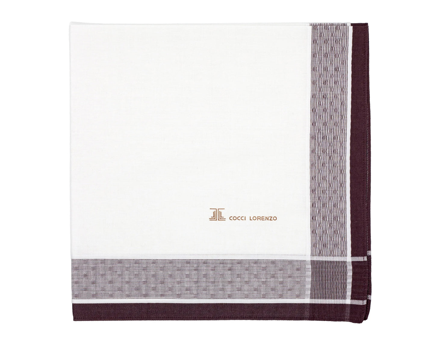 Elegant Office Handkerchiefs – White Cotton with Colour Borders Pack of 6