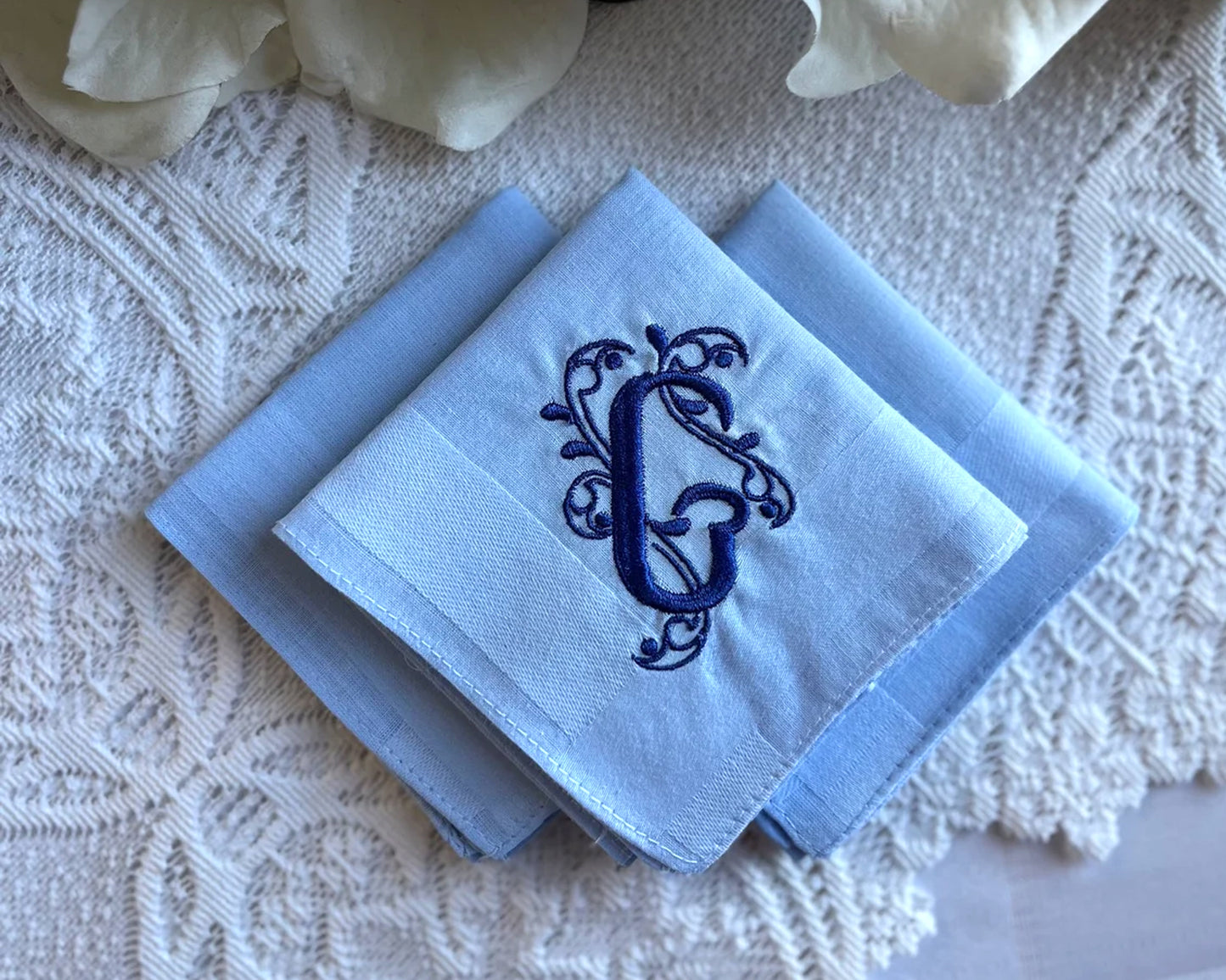 Light Blue Handkerchiefs - Set of 3