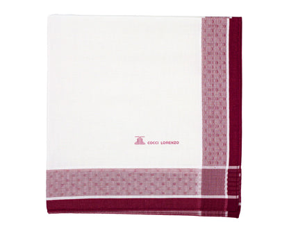 Classic Blend Handkerchief Set – White with Distinct Borders Pack of 12