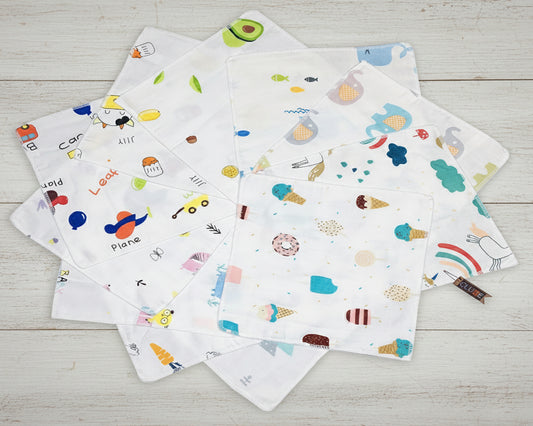 Cute & Cozy Double Cotton Layer Handkerchief with Colorful Designs for Kids