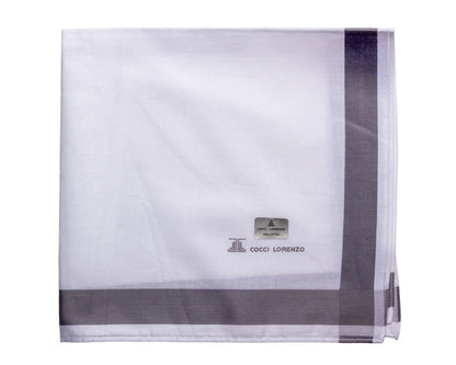 Men’s White Handkerchief Set – Mixed Colour Border Collection Pack of 12