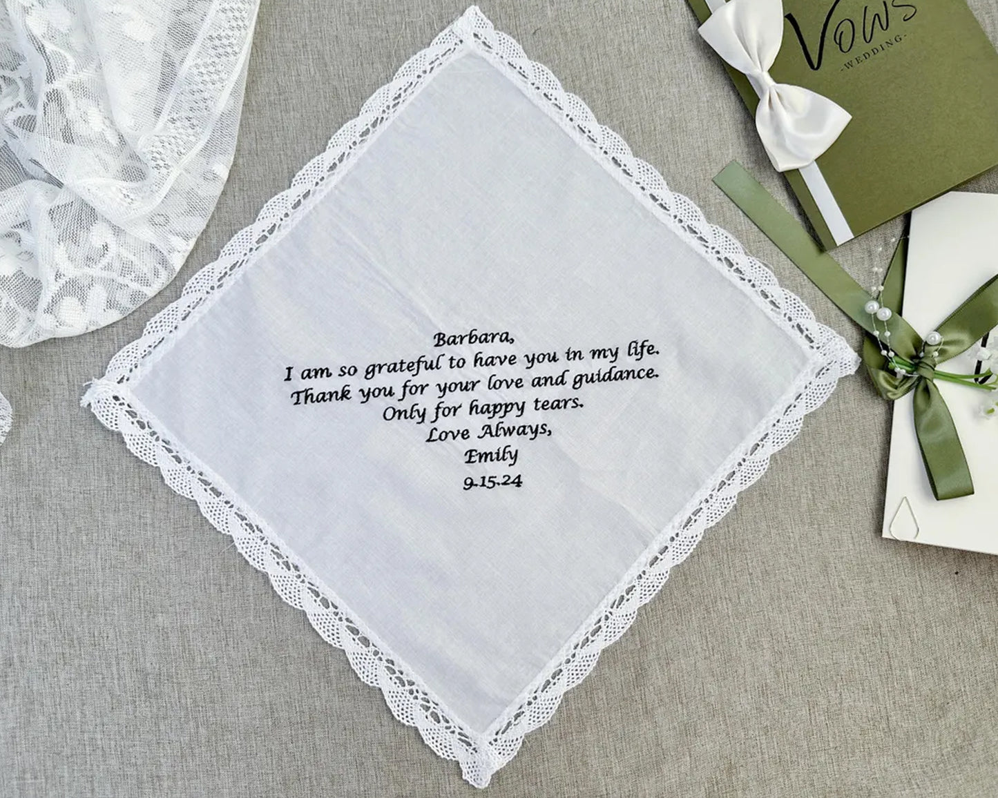 Embroidered Lace Handkerchief