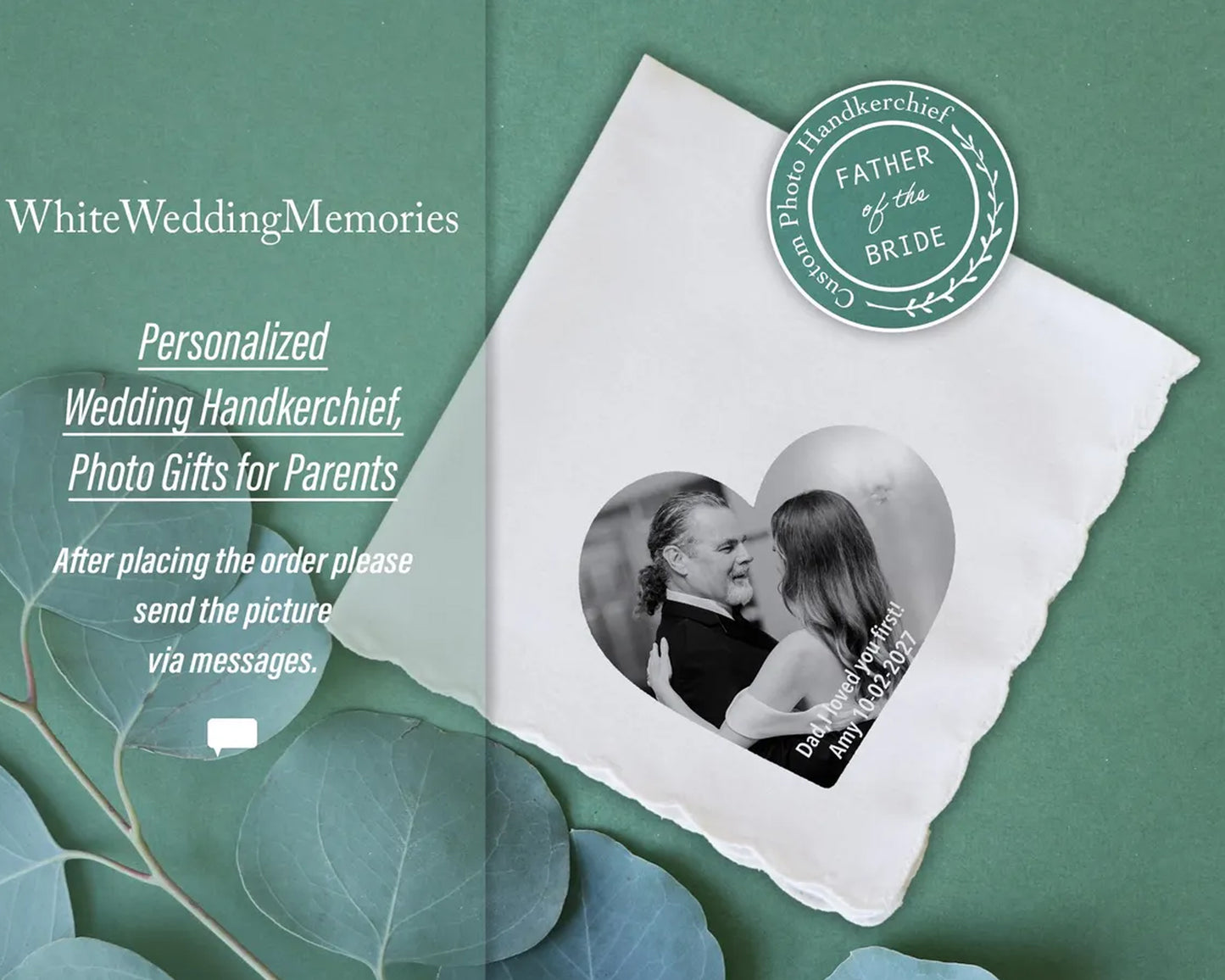 Wedding Photo Handkerchief For Father & Mother Gifts