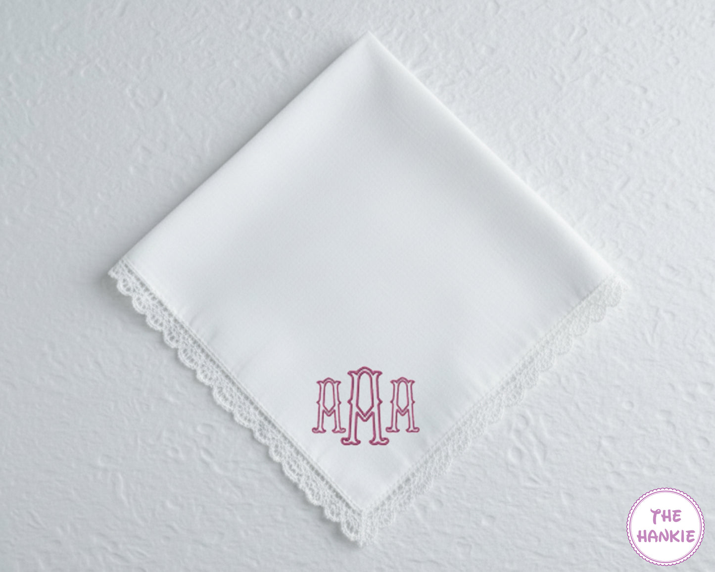 Custom Cotton Monogrammed Lace Wedding Handkerchief For Women