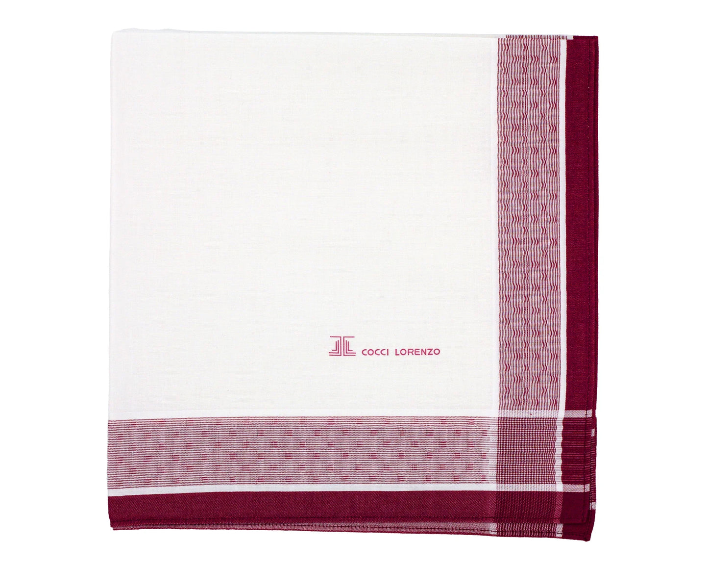 Elegant Office Handkerchiefs – White Cotton with Colour Borders Pack of 6