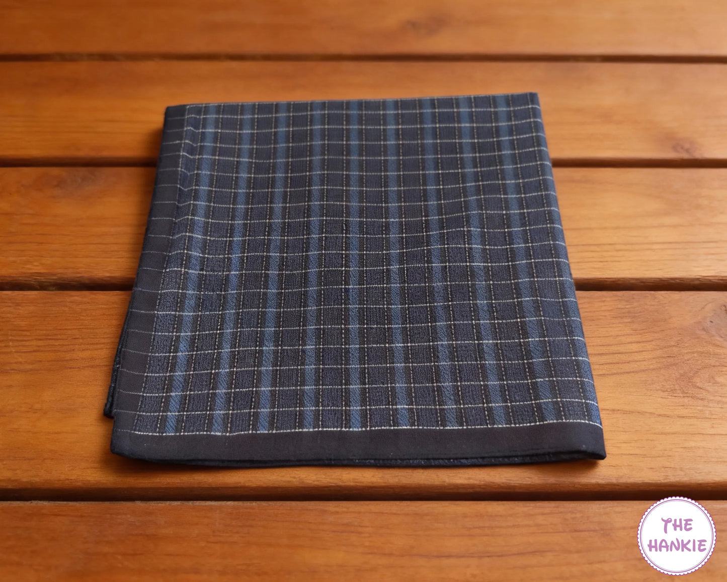 Men’s Cotton Grid Check Handkerchief – Classic Pocket Hankie