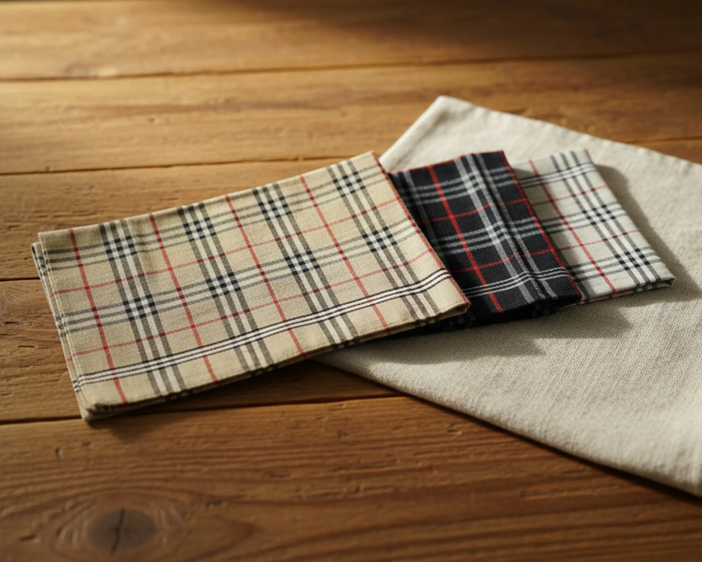 Men’s Classic Plaid Cotton Handkerchiefs – Pocket Hankies Set of 3